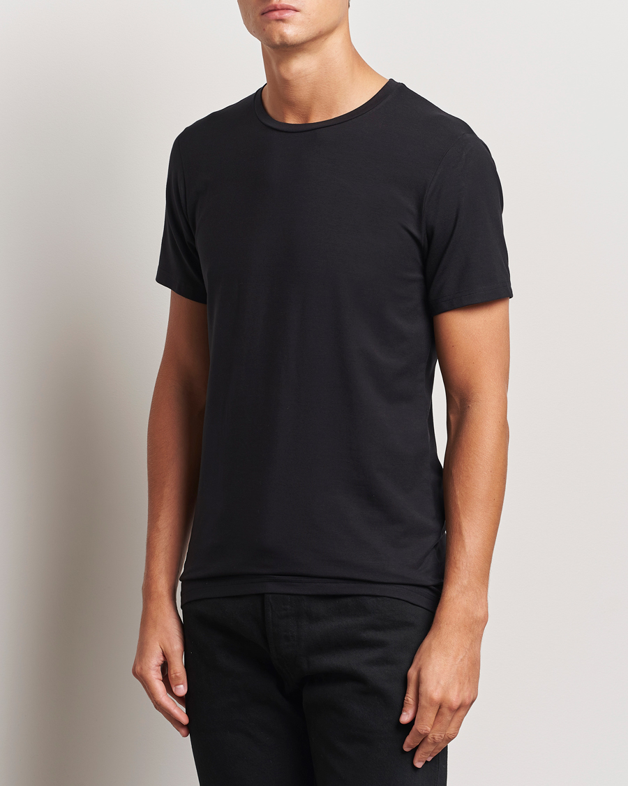 Herre | T-Shirts | Bread & Boxers | Tencel Crew Neck T-Shirt Black