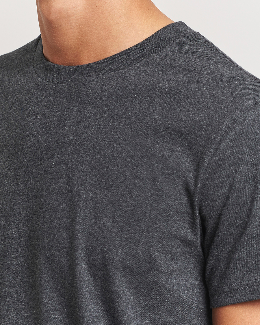Herre | T-Shirts | Bread & Boxers | Heavy Cotton Crew Neck T-Shirt Dark Grey Melange