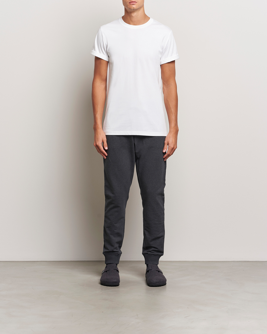 Herre | T-Shirts | Bread & Boxers | Roll-Up Crew Neck T-Shirt White