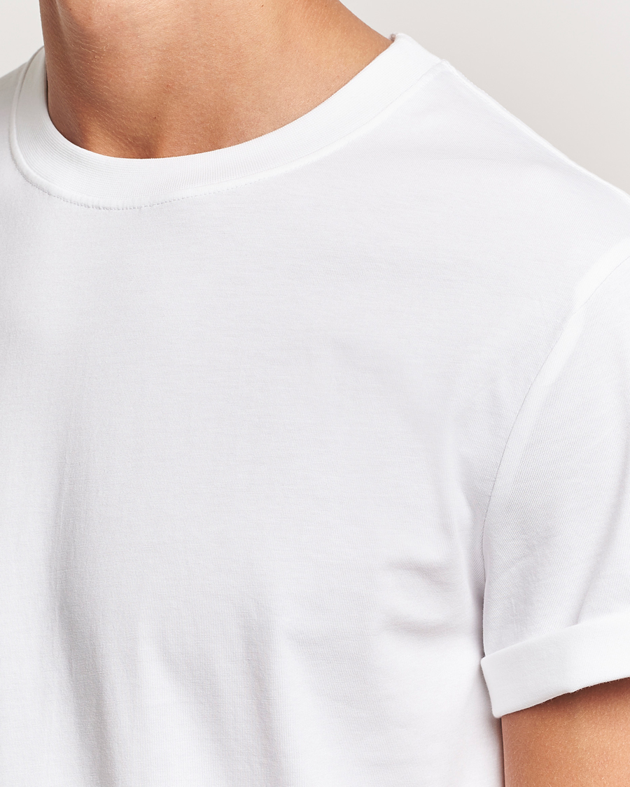 Herre | T-Shirts | Bread & Boxers | Roll-Up Crew Neck T-Shirt White