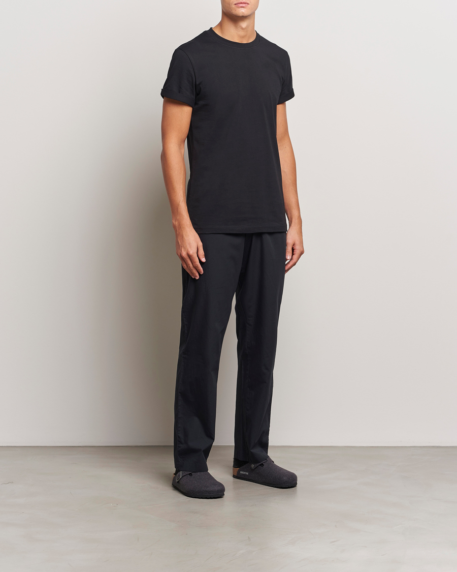 Herre | T-Shirts | Bread & Boxers | Roll-Up Crew Neck T-Shirt Black