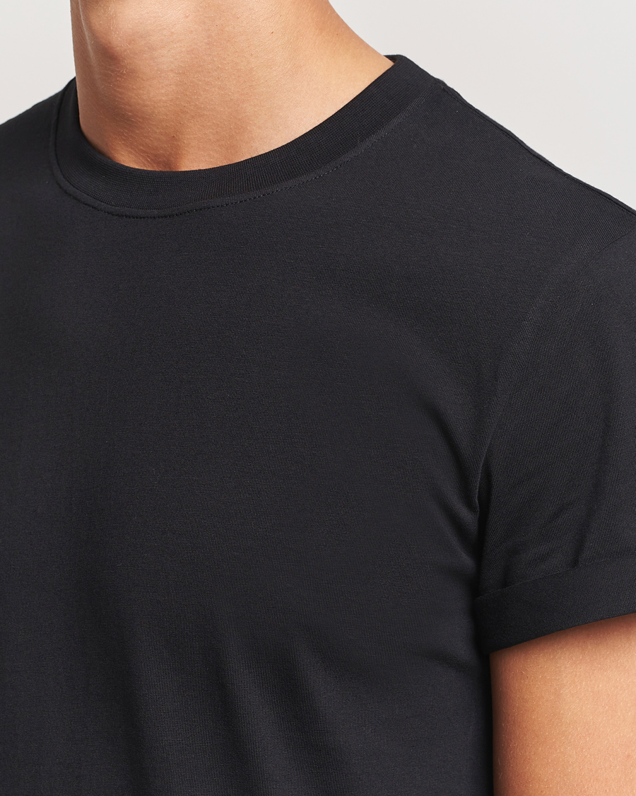 Herre | T-Shirts | Bread & Boxers | Roll-Up Crew Neck T-Shirt Black