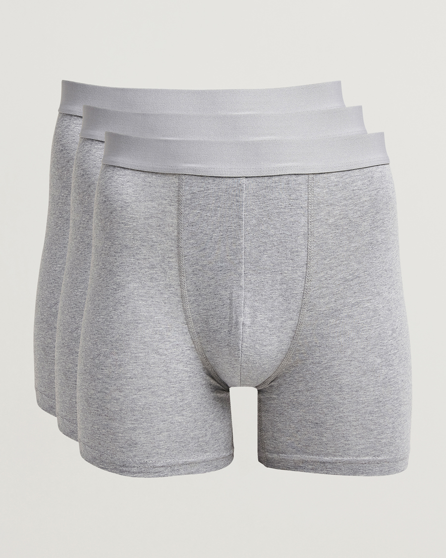 Herre | Undertøy | Bread & Boxers | 3-Pack Long Boxer Brief Grey Melange