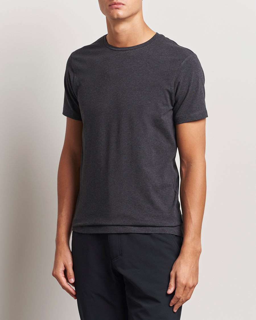 Herre | T-Shirts | Bread & Boxers | 2-Pack Crew Neck T-Shirt Dark Grey Melange