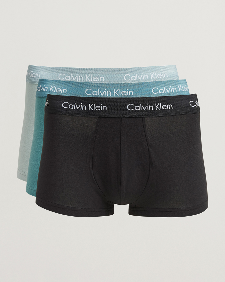 Herre | Undertøy | Calvin Klein | Cotton Stretch 3-Pack Low Rise Trunk Black/Grey/Green