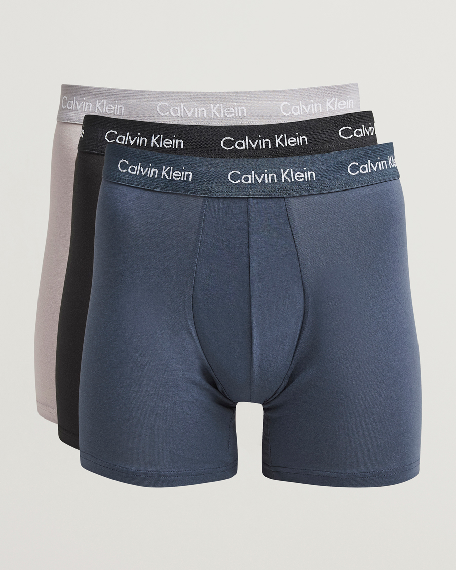 Herre | Undertøy | Calvin Klein | Cotton Stretch 3-Pack Boxer Brief Black/Blue/Grey