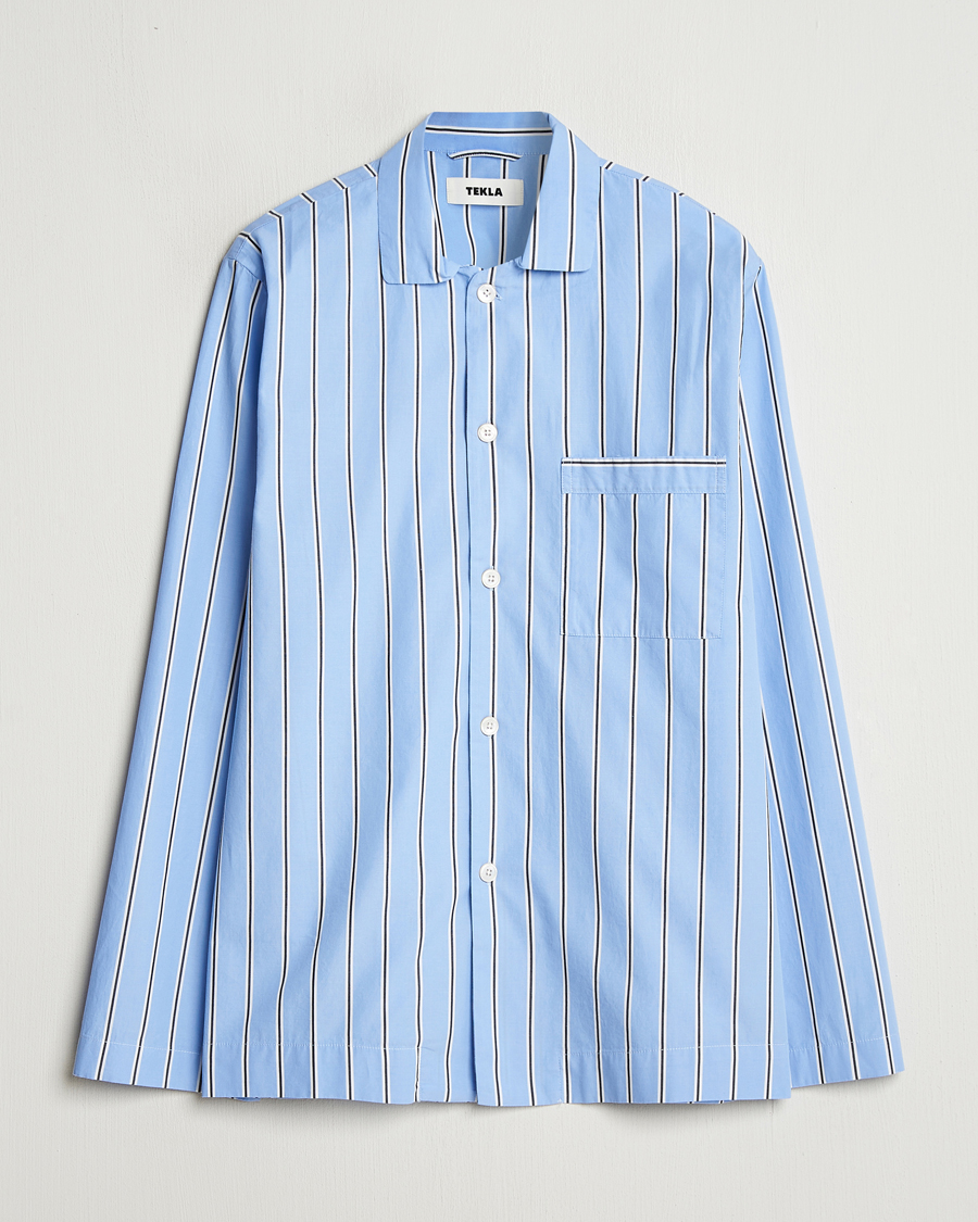 Herre | Pyjamaser og badekåper | Tekla | Poplin Pyjama Shirt Basset Stripes