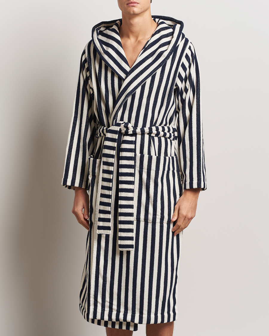 Herre | Tekla Organic Terry Hooded Bathrobe Humbug Stripes | Tekla | Organic Terry Hooded Bathrobe Humbug Stripes