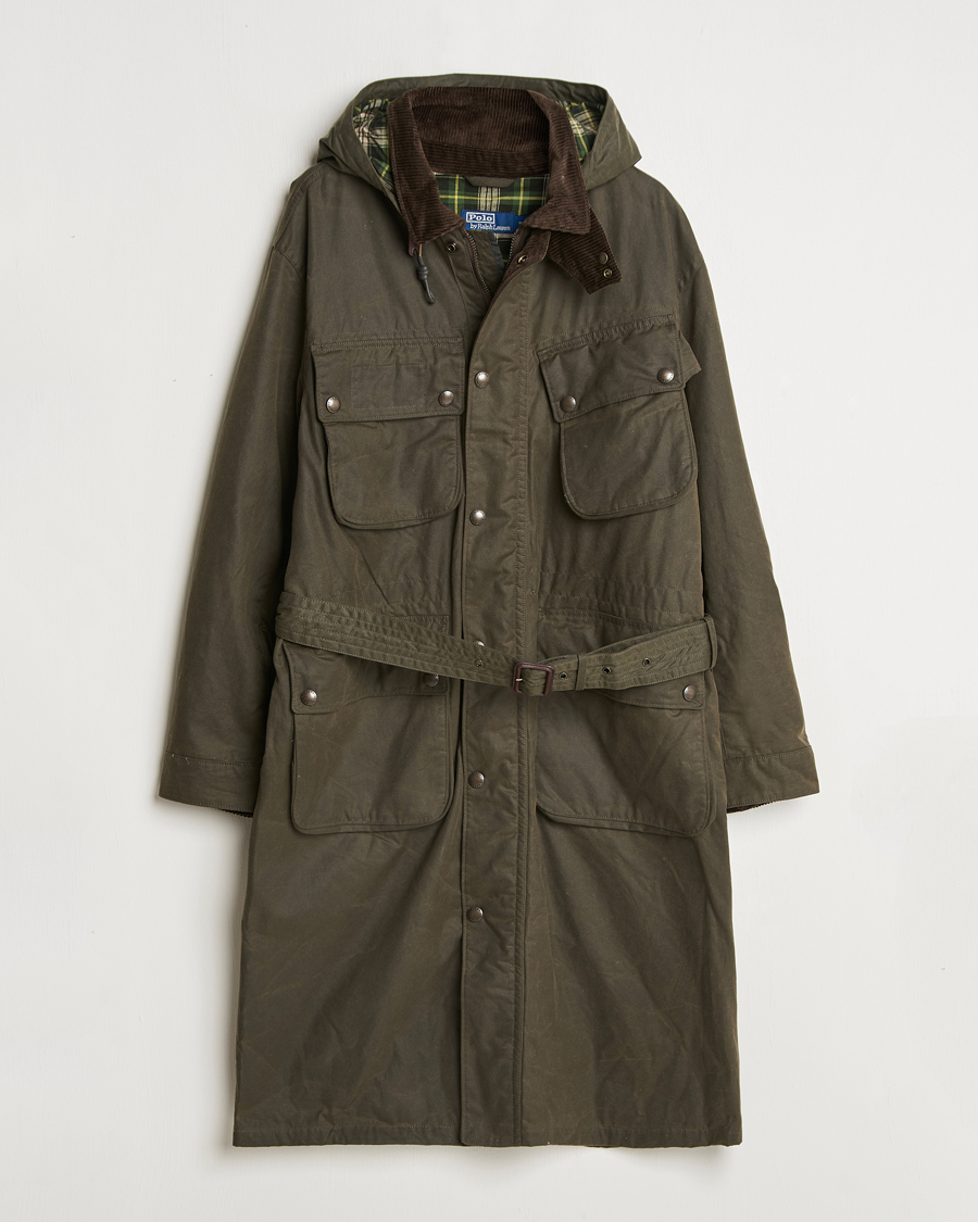 Herre | Jakker | Polo Ralph Lauren | Stewart Belted Coat Oil Cloth Green