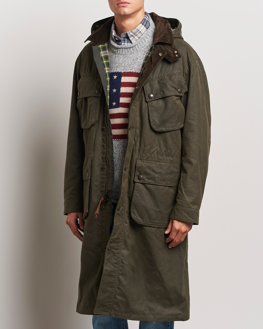 Herre | Jakker | Polo Ralph Lauren | Stewart Belted Coat Oil Cloth Green