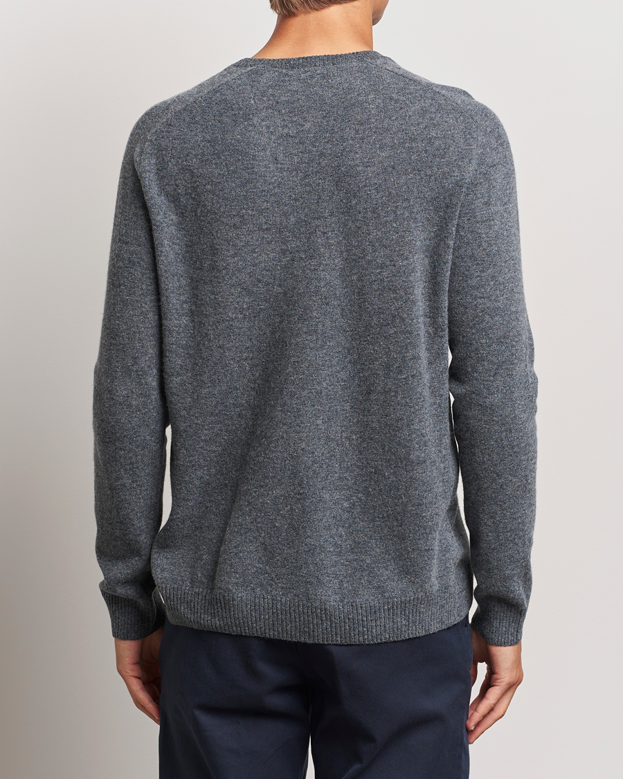 Herre | Gensere | KnowledgeCotton Apparel | Lambswool Roundneck Dark Grey