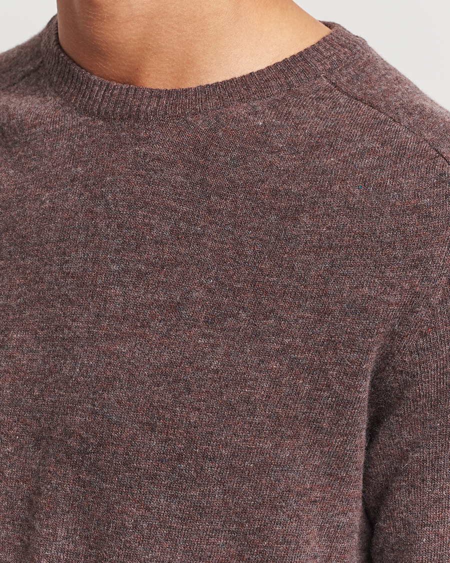 Herre | Gensere | KnowledgeCotton Apparel | Lambswool Roundneck Brown