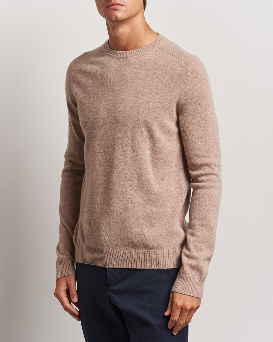 Herre | Gensere | KnowledgeCotton Apparel | Lambswool Roundneck Beige