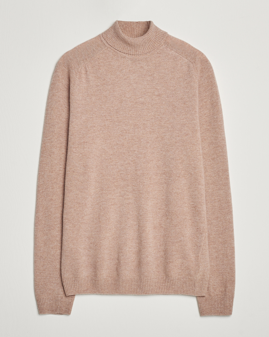 Herre | Gensere | KnowledgeCotton Apparel | Lambswool Rollneck Beige