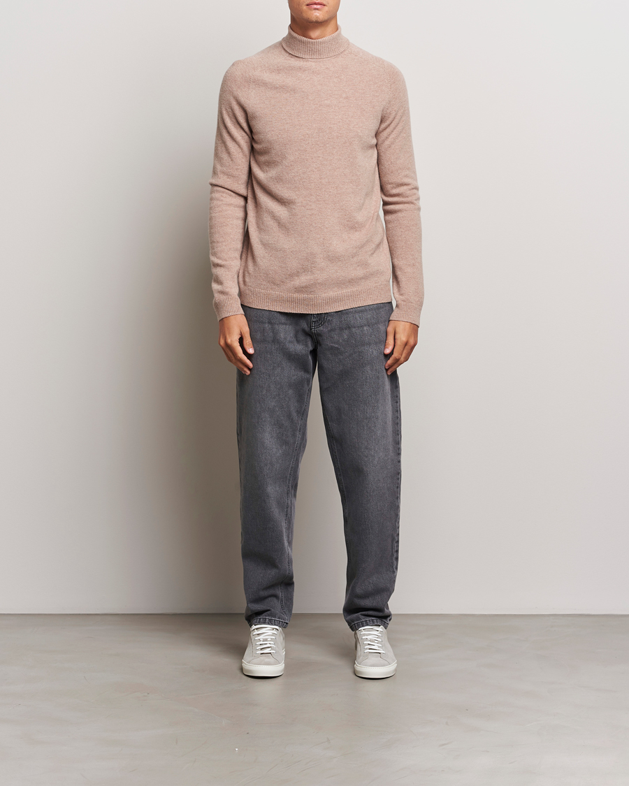 Herre | Gensere | KnowledgeCotton Apparel | Lambswool Rollneck Beige