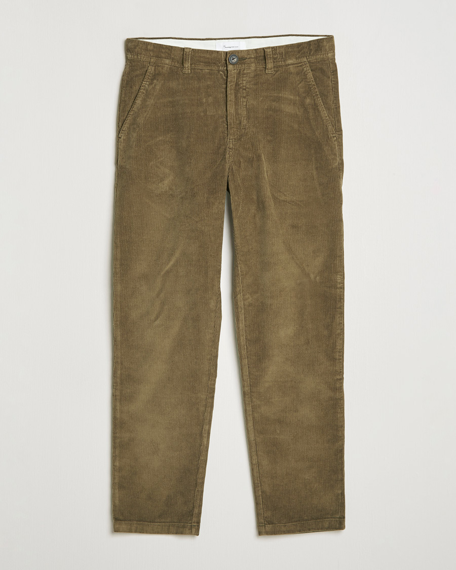 Herre | Bukser | KnowledgeCotton Apparel | Chuck Regular Cord Trousers Olive
