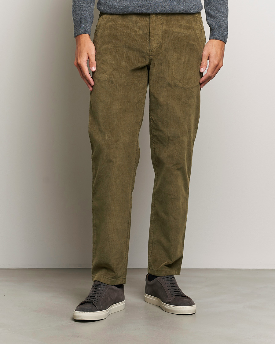 Herre | Bukser | KnowledgeCotton Apparel | Chuck Regular Cord Trousers Olive