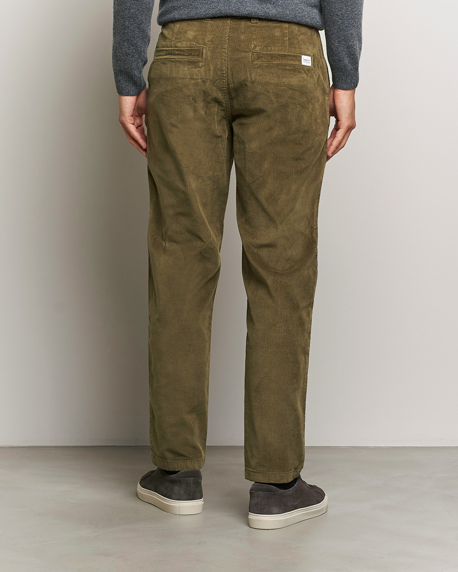 Herre | Bukser | KnowledgeCotton Apparel | Chuck Regular Cord Trousers Olive
