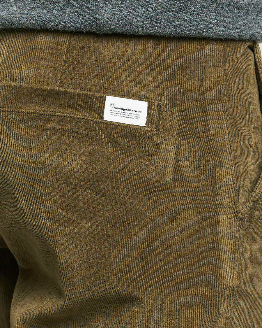 Herre | Bukser | KnowledgeCotton Apparel | Chuck Regular Cord Trousers Olive