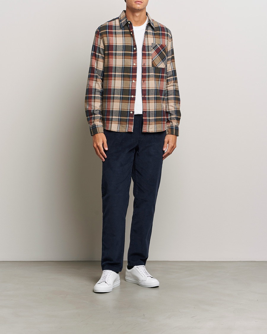 Herre | Bukser | KnowledgeCotton Apparel | Chuck Regular Cord Trousers Navy