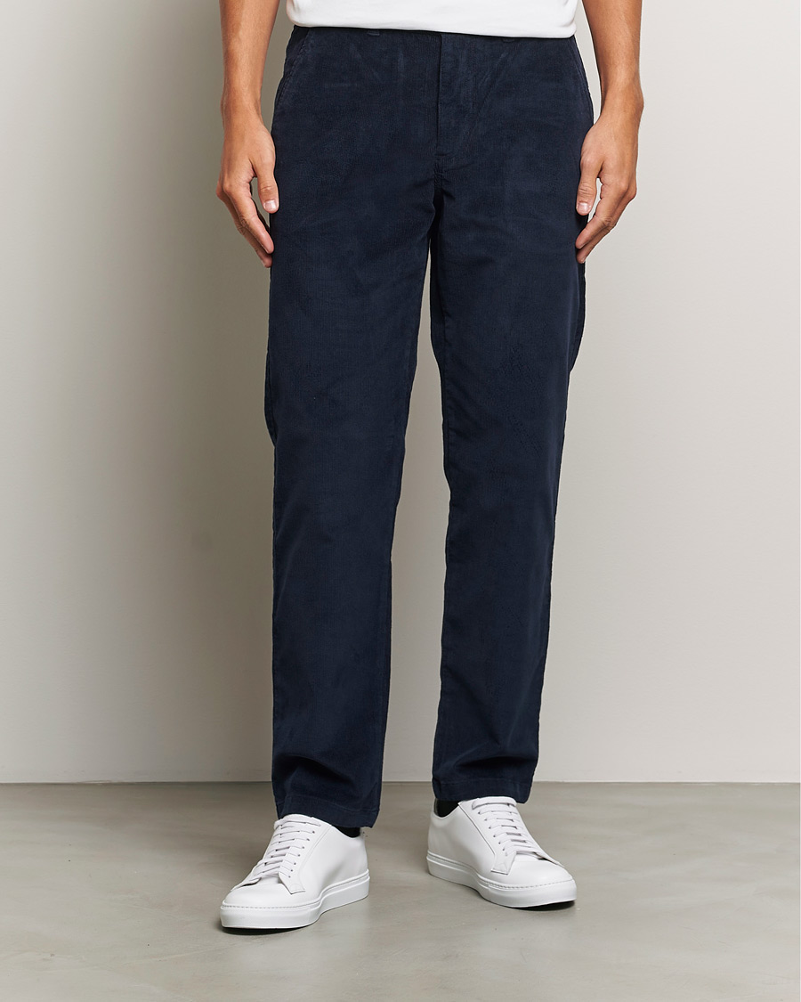 Herre | Bukser | KnowledgeCotton Apparel | Chuck Regular Cord Trousers Navy