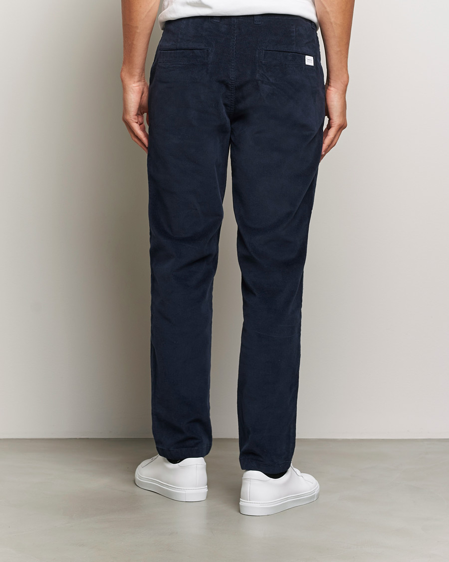 Herre | Bukser | KnowledgeCotton Apparel | Chuck Regular Cord Trousers Navy