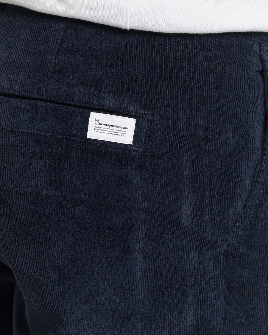 Herre | Bukser | KnowledgeCotton Apparel | Chuck Regular Cord Trousers Navy
