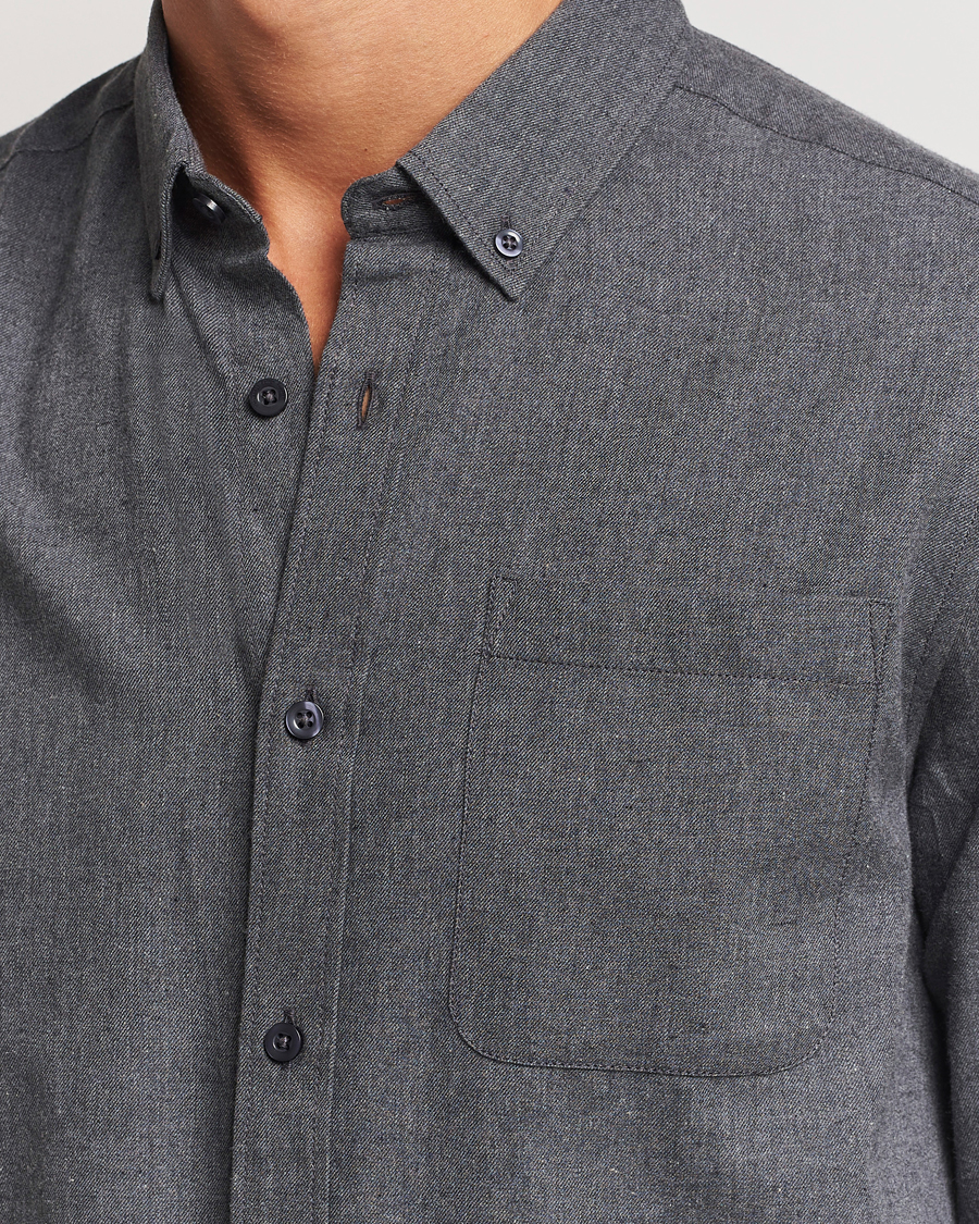 Herre | Skjorter | KnowledgeCotton Apparel | Regular Fit Melange Flannel Shirt Grey