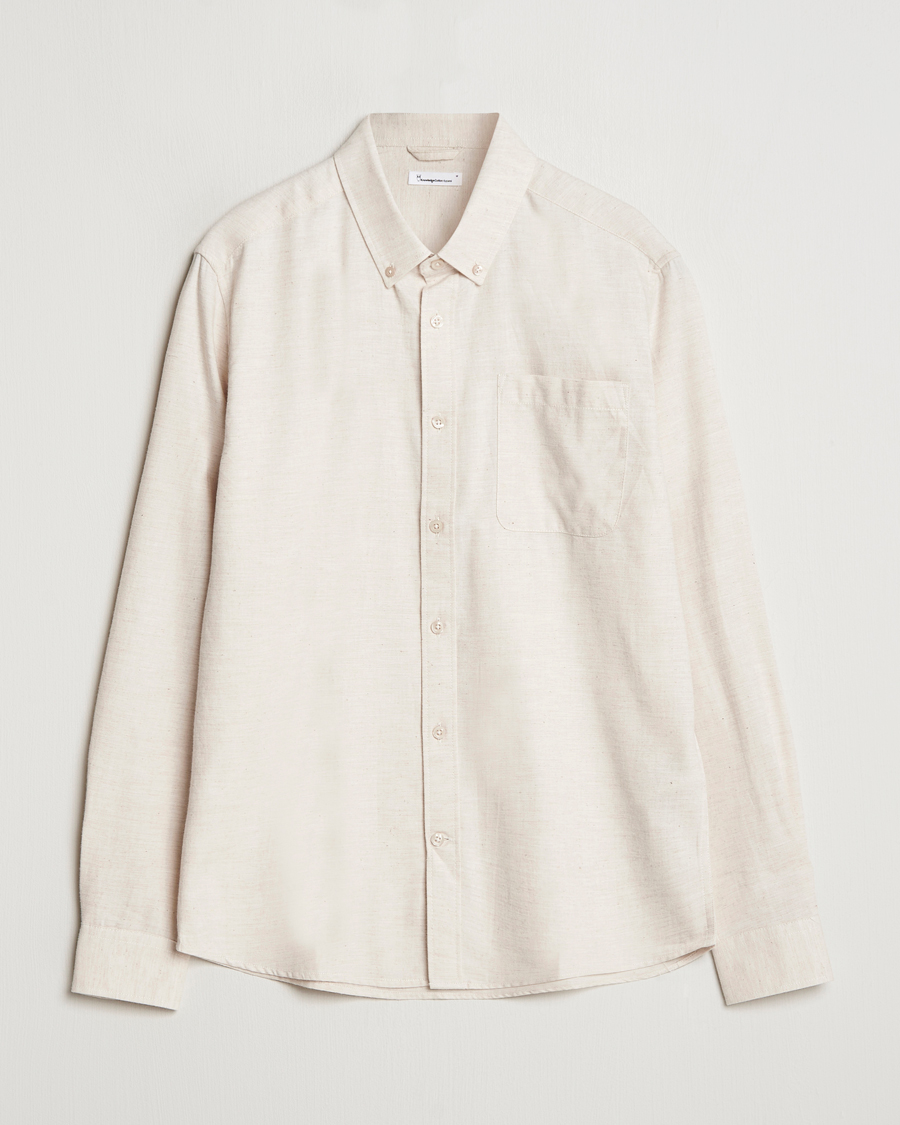 Herre | Skjorter | KnowledgeCotton Apparel | Regular Fit Melange Flannel Shirt Greish