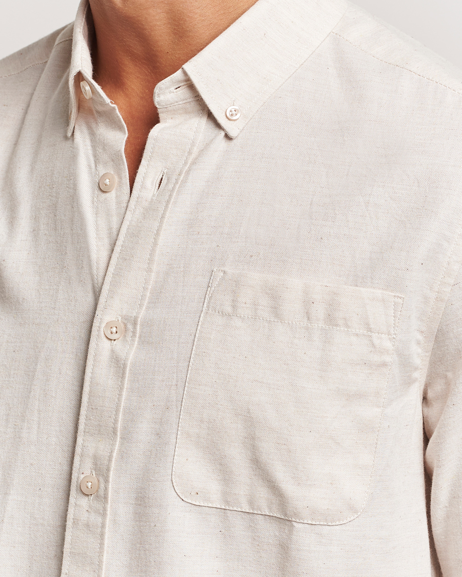 Herre | Skjorter | KnowledgeCotton Apparel | Regular Fit Melange Flannel Shirt Greish