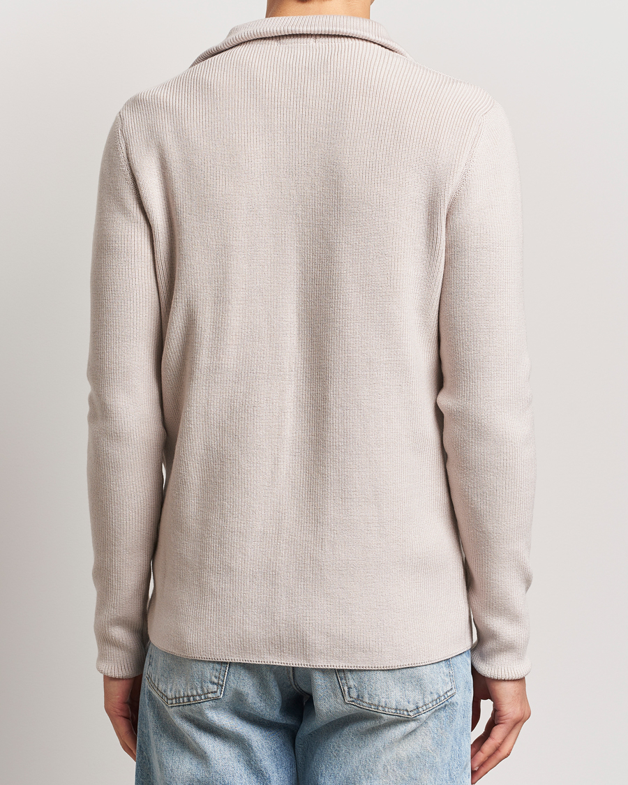 Herre | Gensere | KnowledgeCotton Apparel | Heavy Lambswool Half Zip Off White