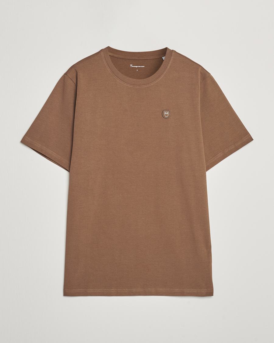 Herre | T-Shirts | KnowledgeCotton Apparel | Loake Badge T-Shirt Brown