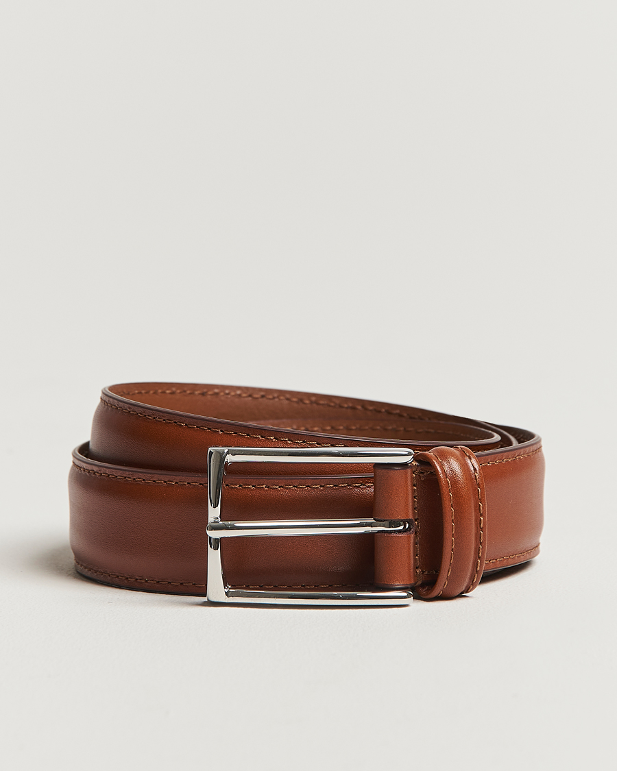 Herre | Belter | Anderson's | Leather Suit Belt 3 cm Light Brown