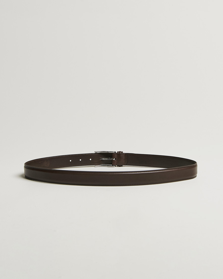 Herre | Belter | Anderson's | Structure Leather Suit Belt 3 cm Dark Brown