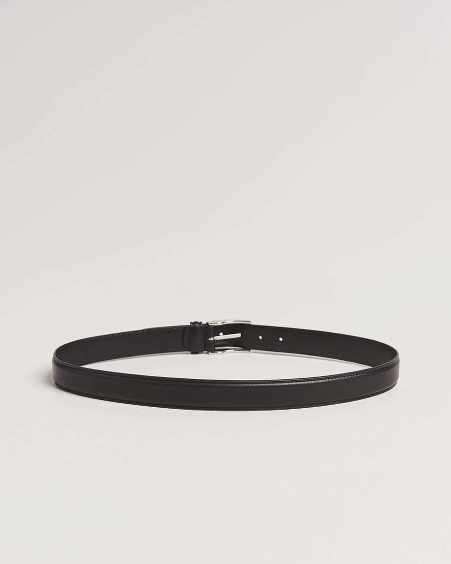 Herre | Belter | Anderson's | Structure Leather Suit Belt 3 cm Black