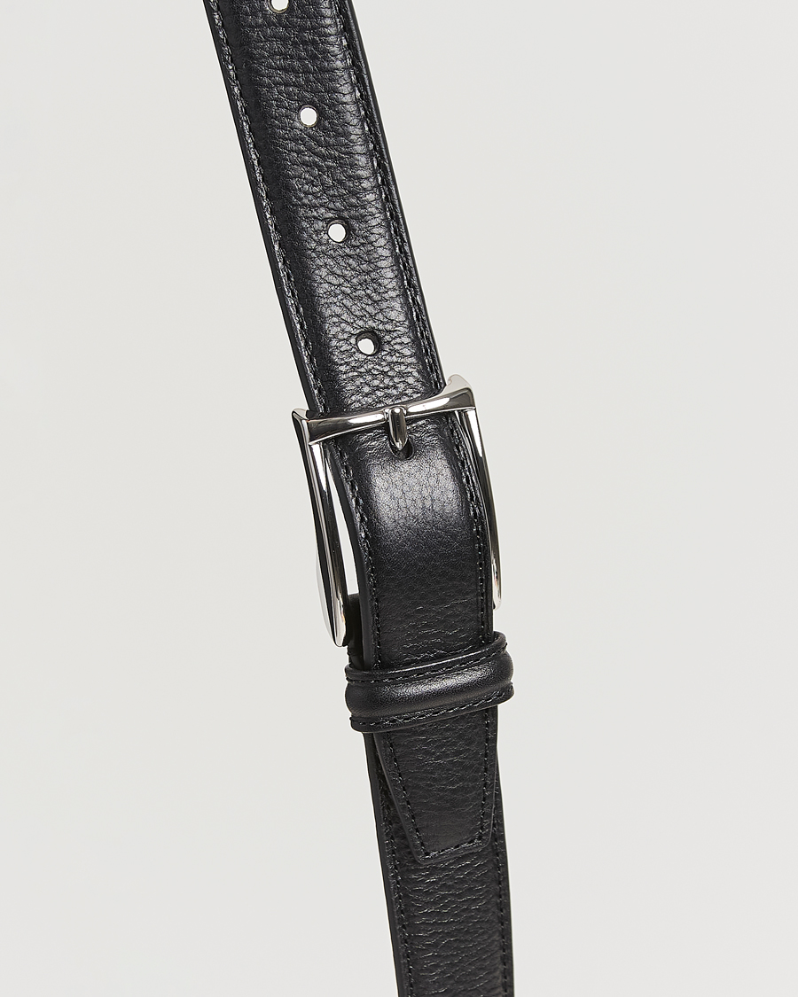 Herre | Belter | Anderson's | Structure Leather Suit Belt 3 cm Black