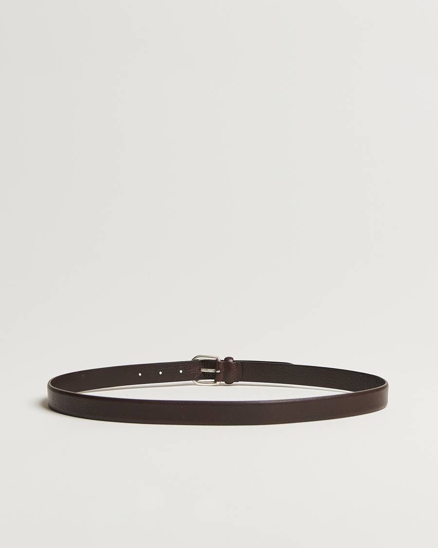 Herre | Belter | Anderson's | Grained Leather Belt 2,5 cm Dark Brown