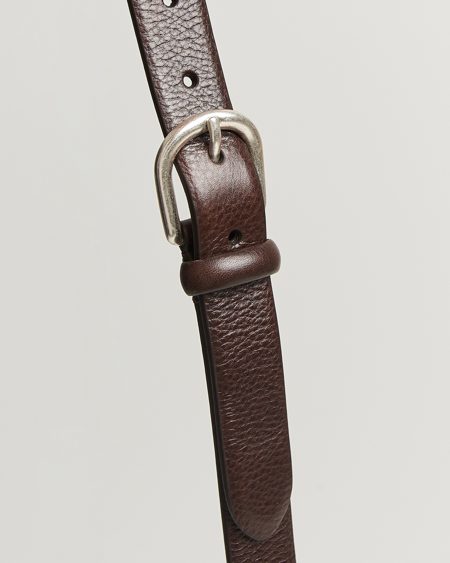 Herre | Belter | Anderson's | Grained Leather Belt 2,5 cm Dark Brown