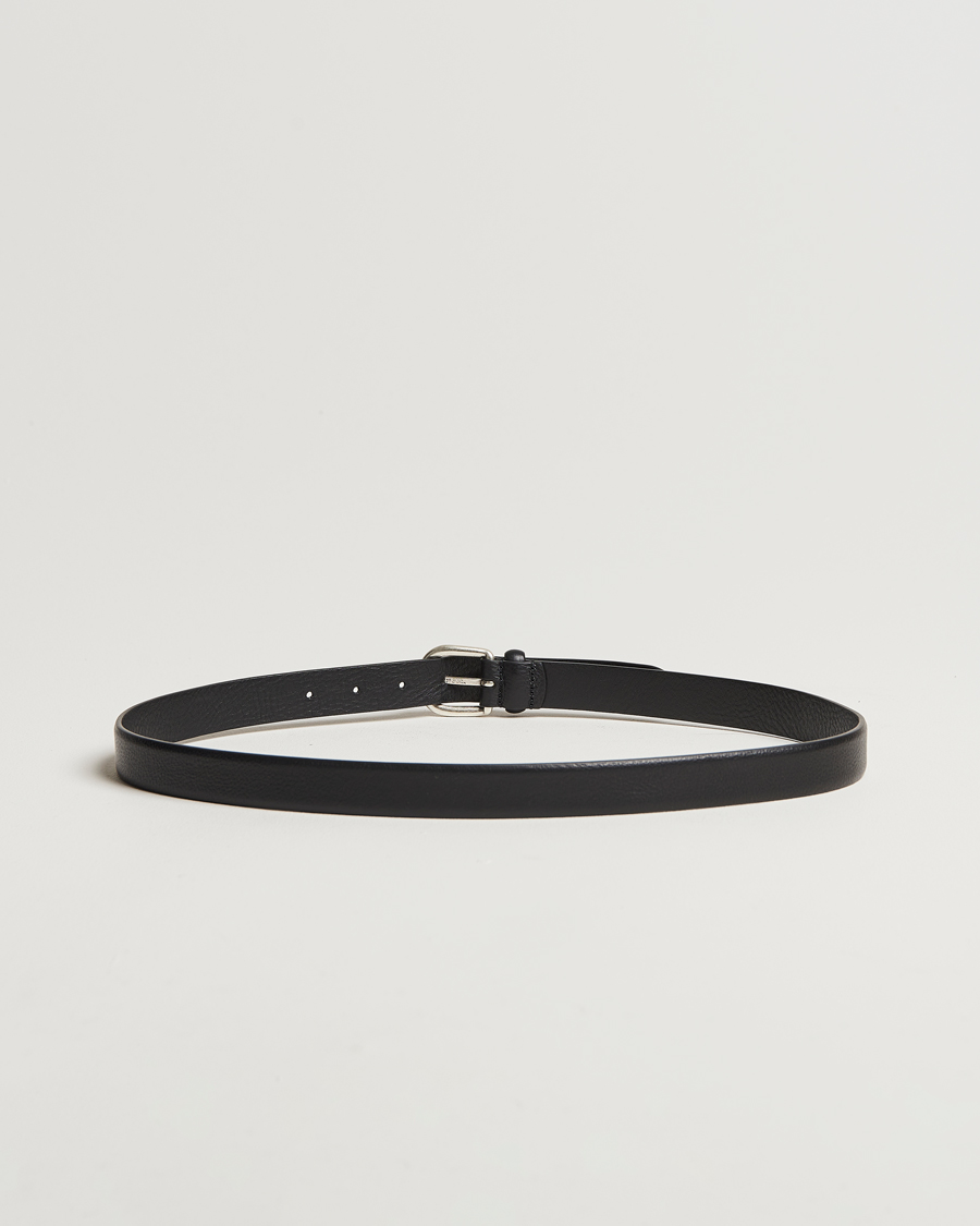 Herre | Belter | Anderson's | Grained Leather Belt 2,5 cm Black