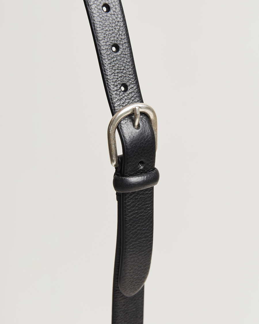 Herre | Belter | Anderson's | Grained Leather Belt 2,5 cm Black