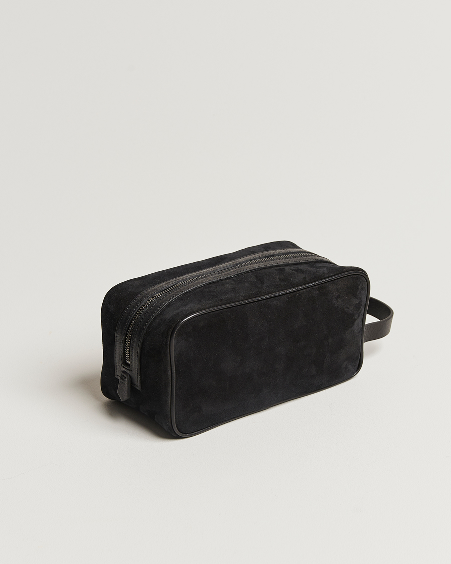 Herre | Vesker | Anderson's | Suede Washbag Black