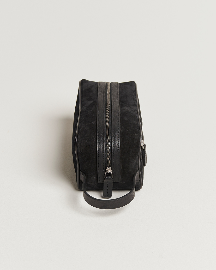 Herre | Vesker | Anderson's | Suede Washbag Black