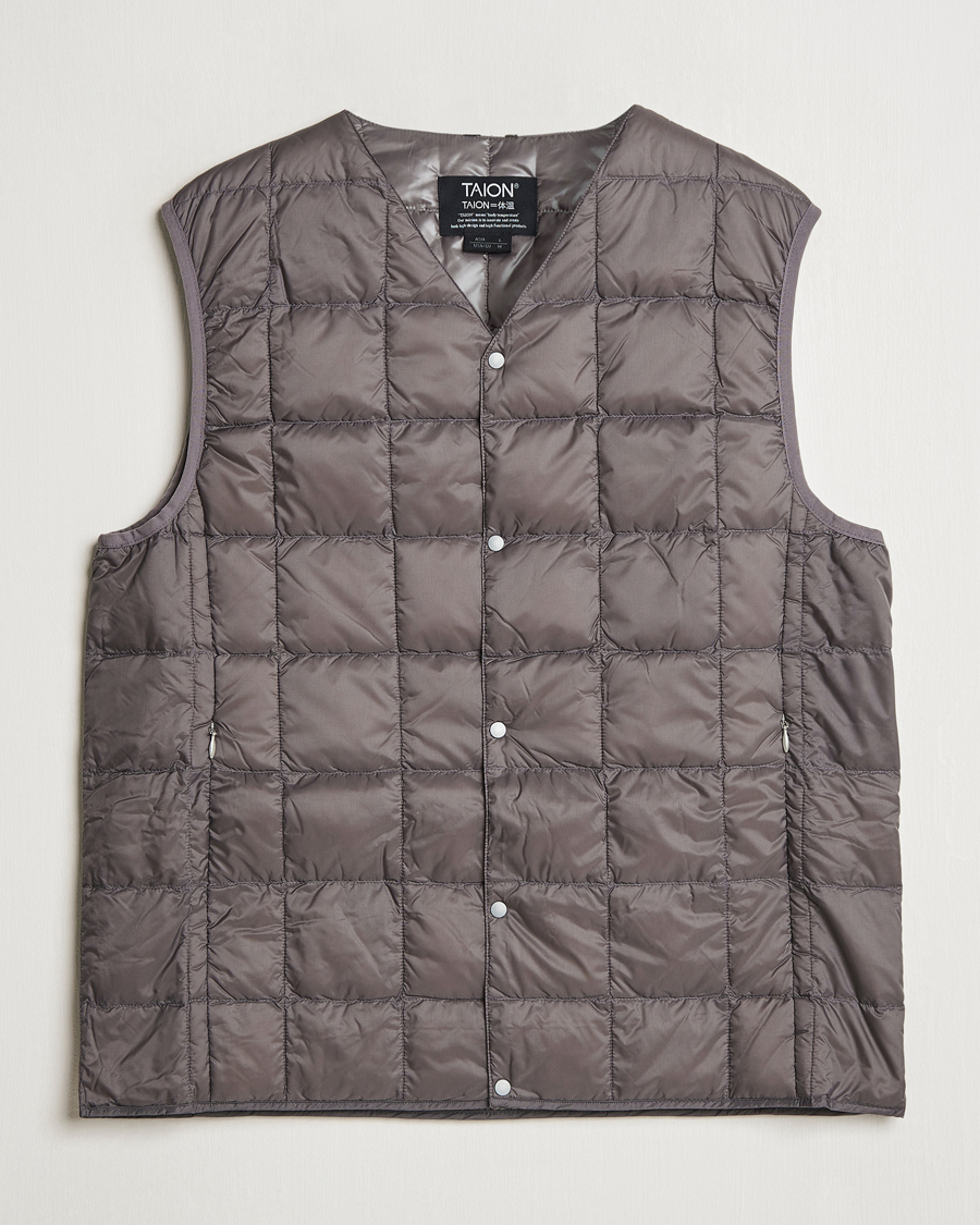 Herre | Jakker | TAION | V-Neck Lightweight Down Vest Gray