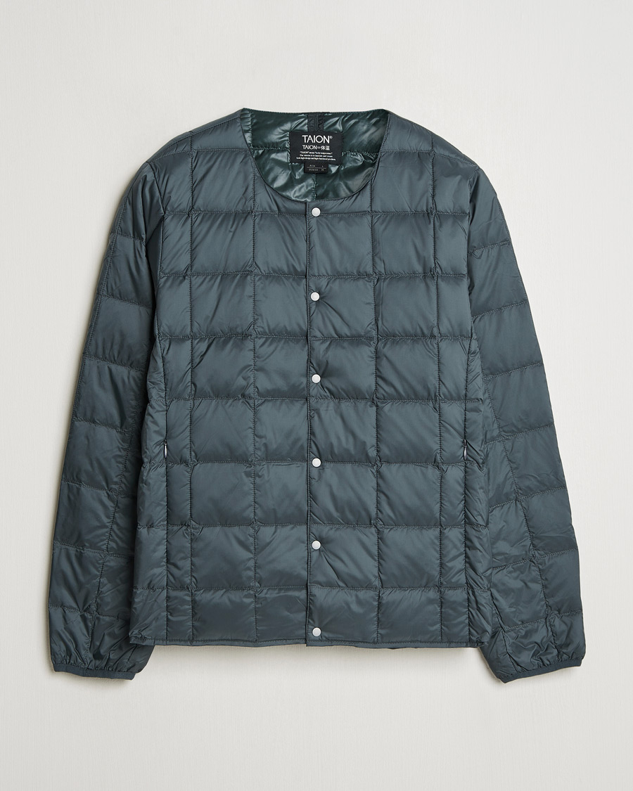 Herre | Jakker | TAION | Crew Neck Button Down Jacket Charcoal