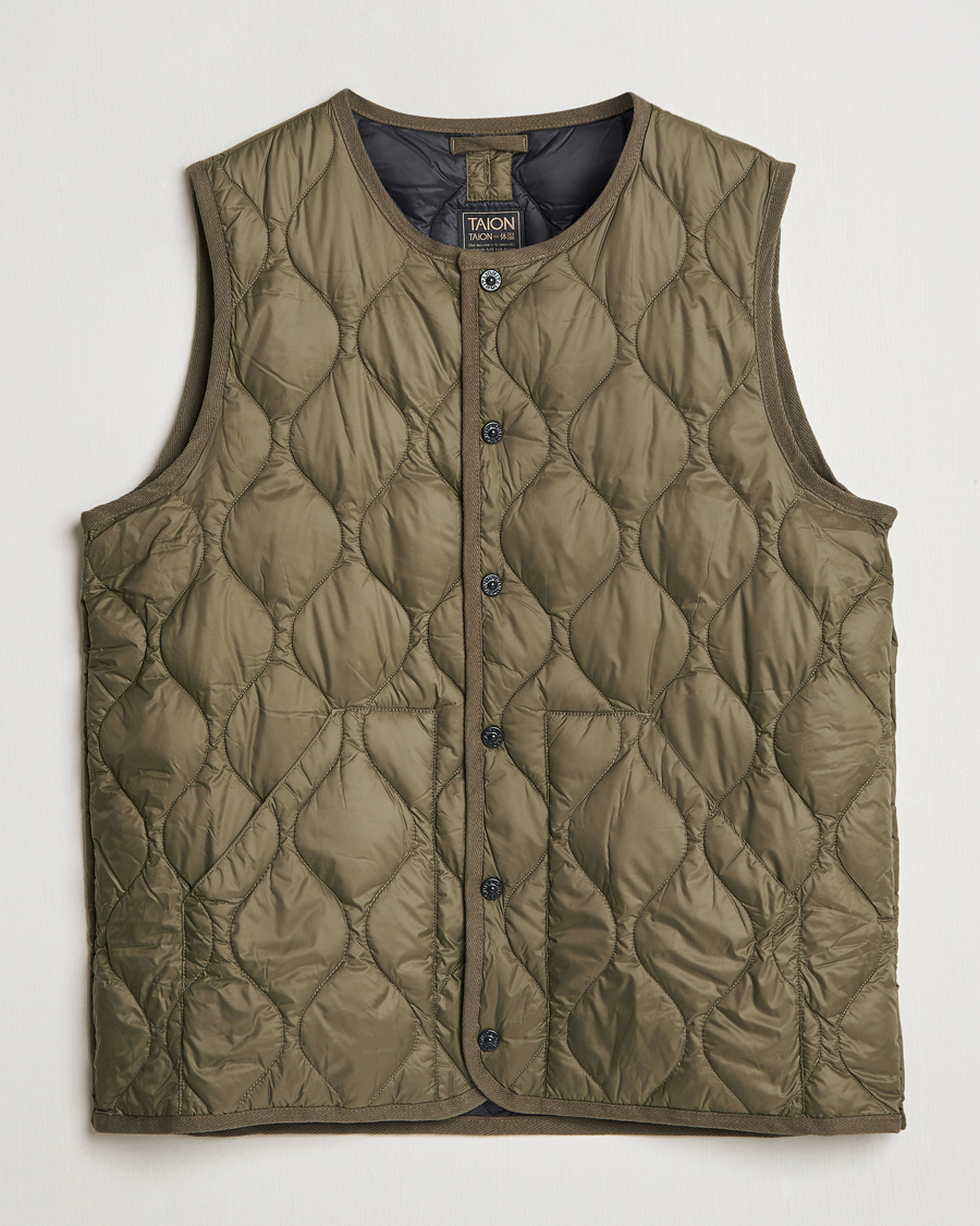 Herre | Jakker | TAION | Military Crew Neck Down Vest Dark Olive
