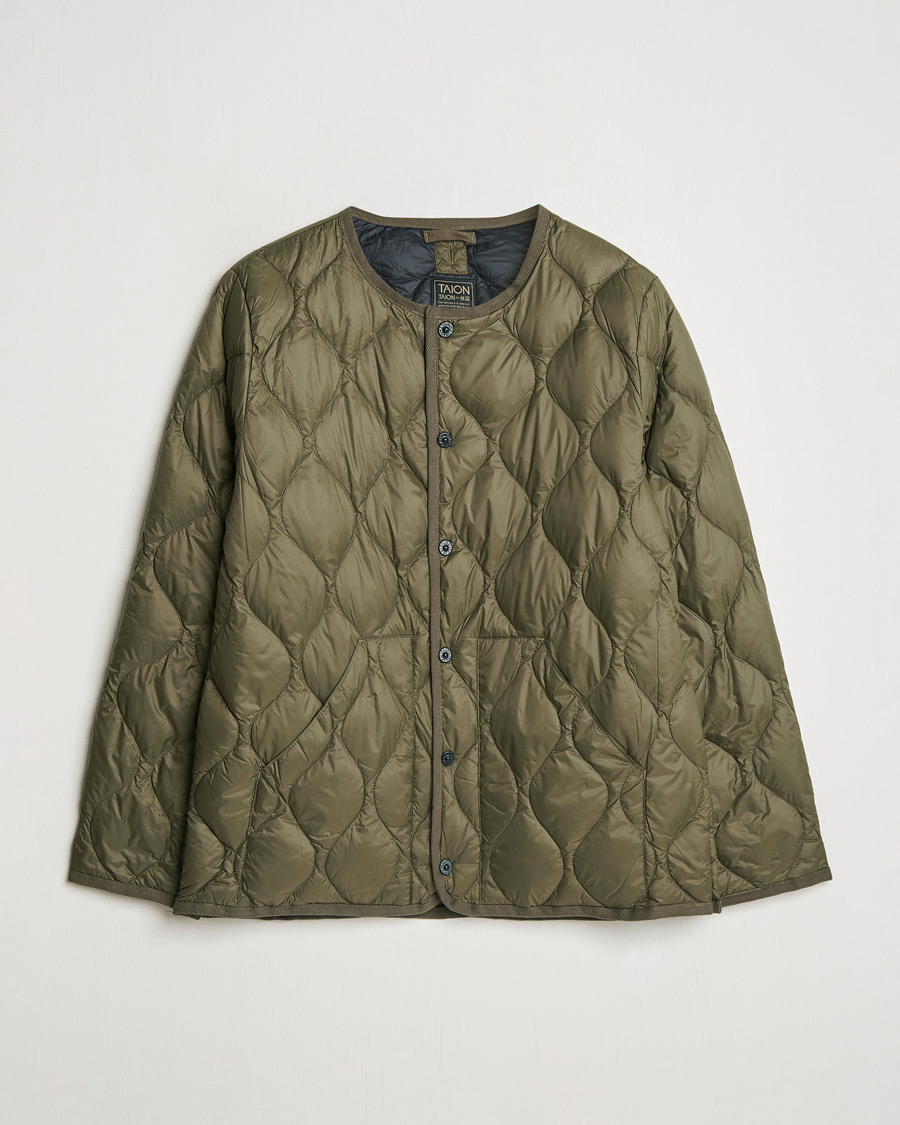 Herre | Jakker | TAION | Military Crew Neck Down Jacket Dark Olive