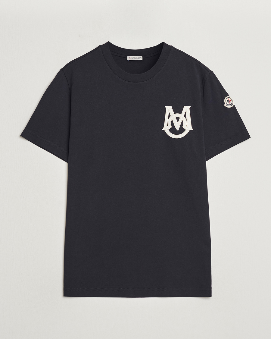 Herre | T-Shirts | Moncler | Embossed Logo T-Shirt Navy