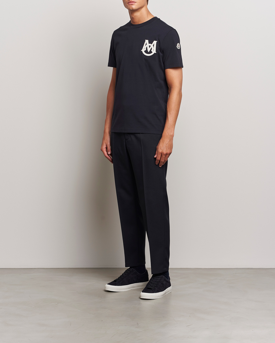Herre | T-Shirts | Moncler | Embossed Logo T-Shirt Navy