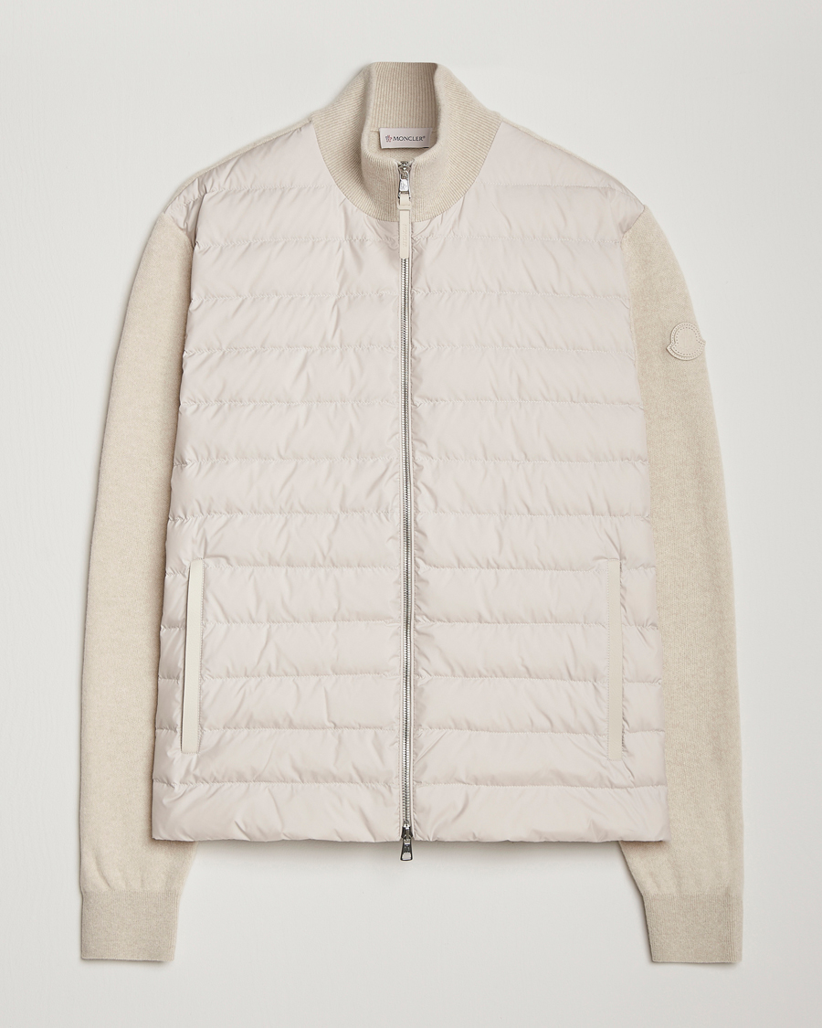 Herre | Jakker | Moncler | Full Zip Padded Cardigan Off White