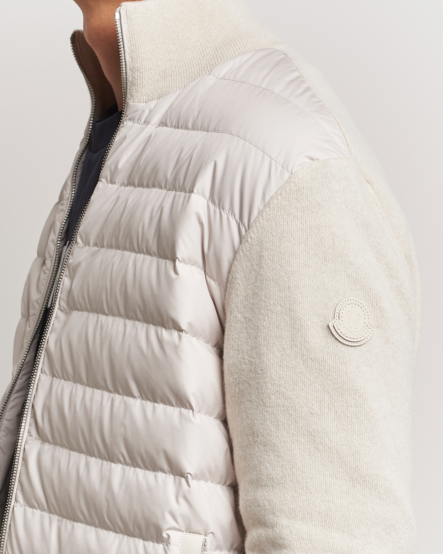Herre | Jakker | Moncler | Full Zip Padded Cardigan Off White